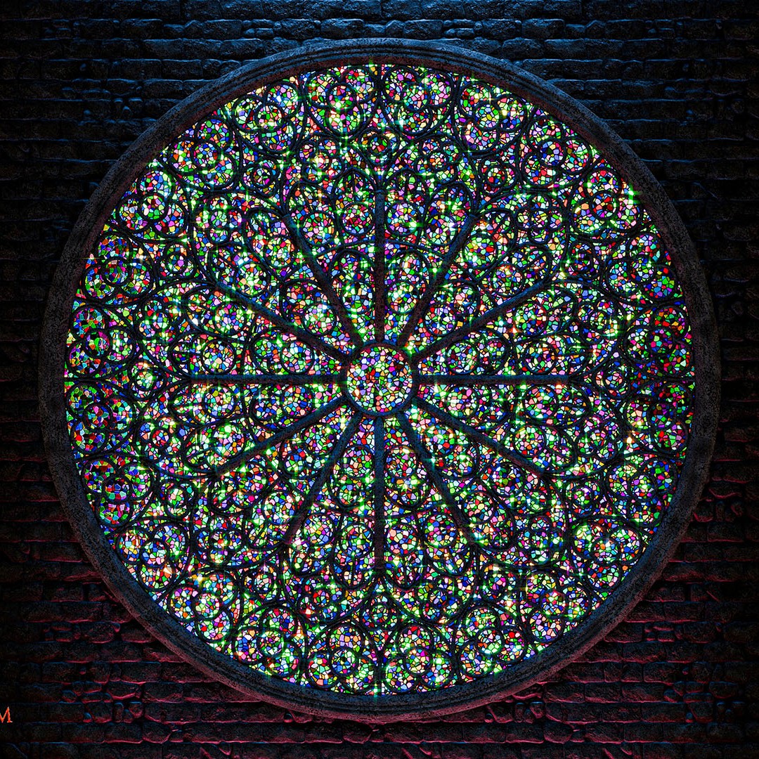 A visual art-piece designed by Jason Garth Edwards (Jay) - at jayargonaut.com. An interpretation of a famous Rose cathedral window. Designed, modelled, and rendered using Blender 4.0